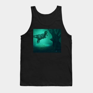 TRex Dinosaur in Forest Tank Top